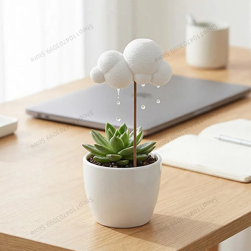 Cute 3D Printed Cloud Dripping Rain Waterer-Aesthetic Houseplant Watering Spike, Creative Flower Pot Decoration for Indoor Plant