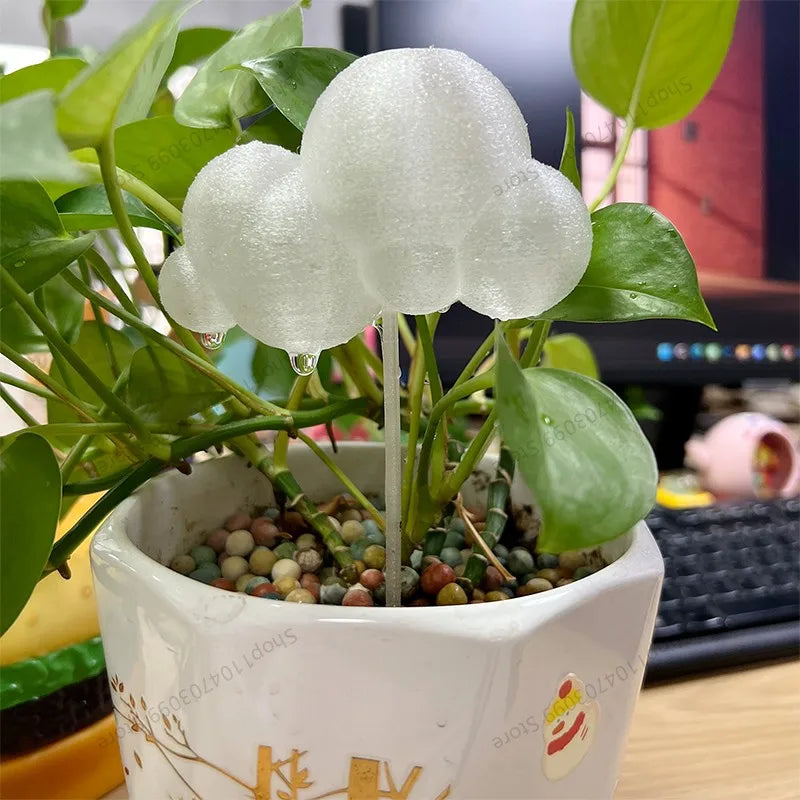 Cute 3D Printed Cloud Dripping Rain Waterer-Aesthetic Houseplant Watering Spike, Creative Flower Pot Decoration for Indoor Plant