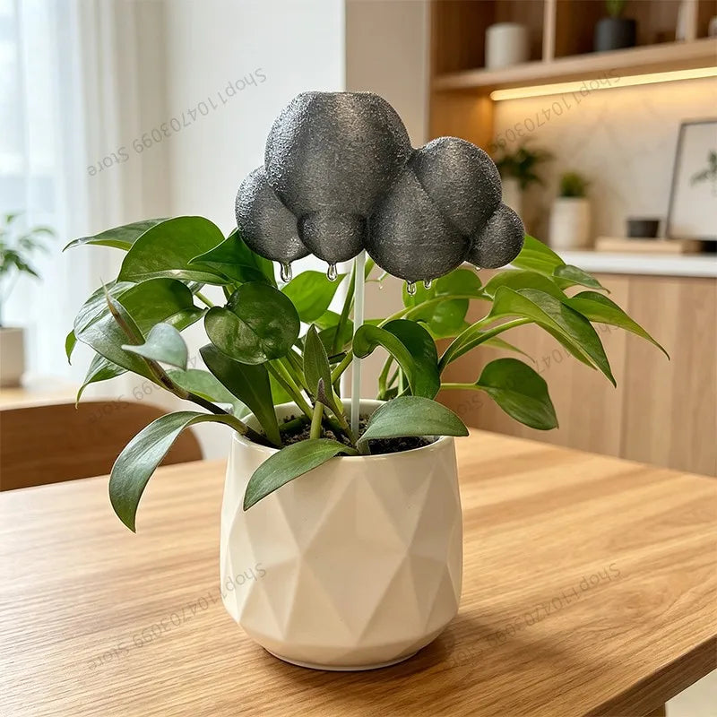 Cute 3D Printed Cloud Dripping Rain Waterer-Aesthetic Houseplant Watering Spike, Creative Flower Pot Decoration for Indoor Plant