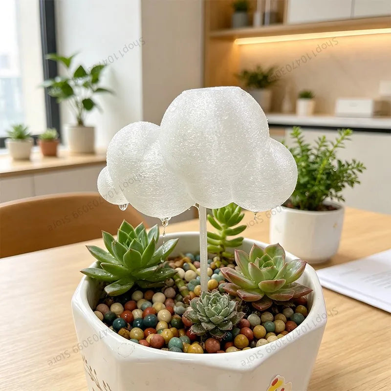 Cute 3D Printed Cloud Dripping Rain Waterer-Aesthetic Houseplant Watering Spike, Creative Flower Pot Decoration for Indoor Plant