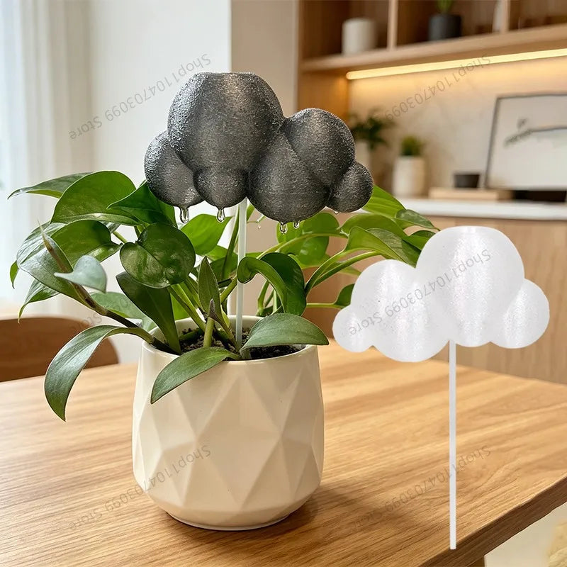 Cute 3D Printed Cloud Dripping Rain Waterer-Aesthetic Houseplant Watering Spike, Creative Flower Pot Decoration for Indoor Plant